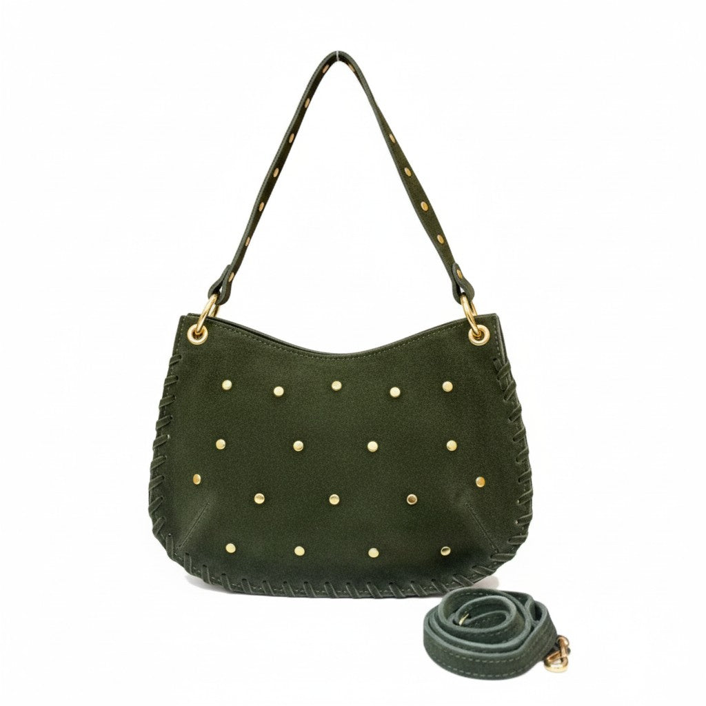 Bolso de Serraje con Tachuelas Boho